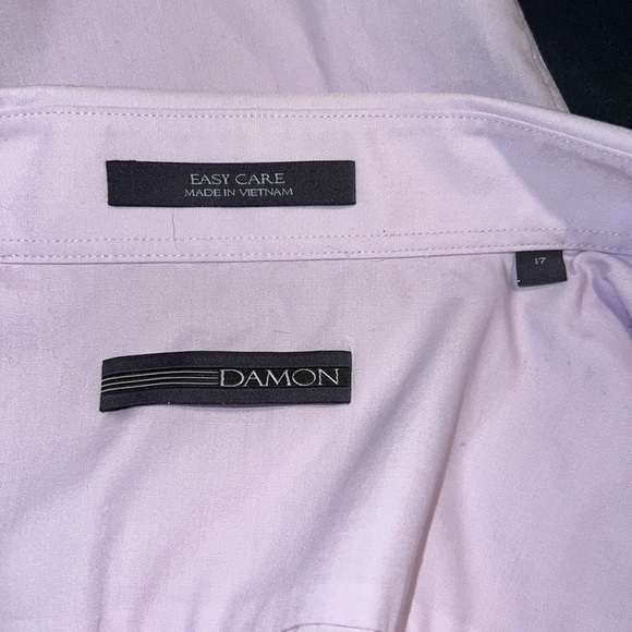 Damon Men’s Short Sleeve Button Up Lilac Easy Care Shirt H14* - Picture 3 of 4